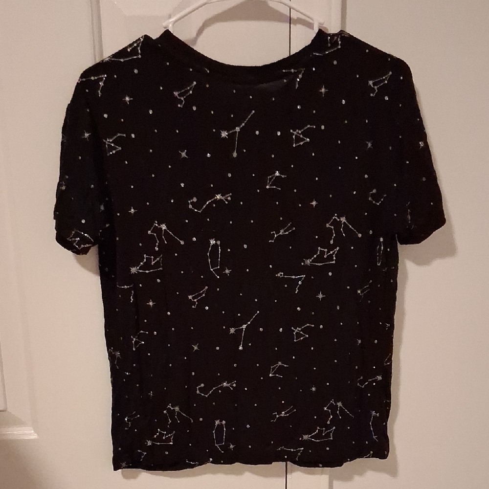 No Boundaries Black Celestial Print Short Sleeve Tee—Size M - Picture 7 of 11